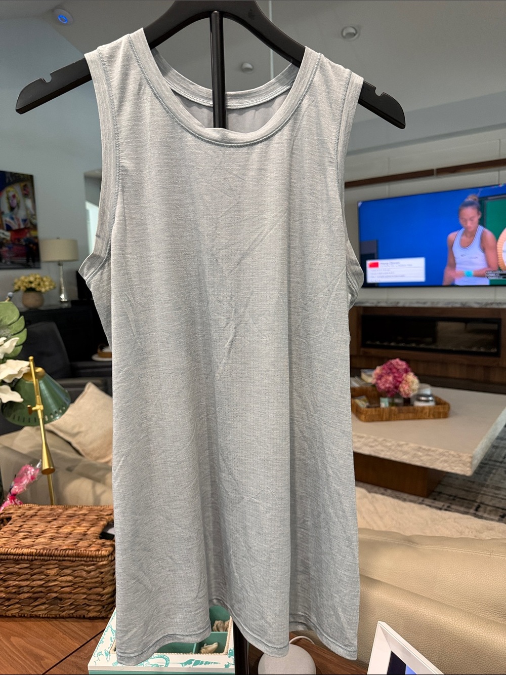 lululemon athletica Light Gray Scoop Neck Tank